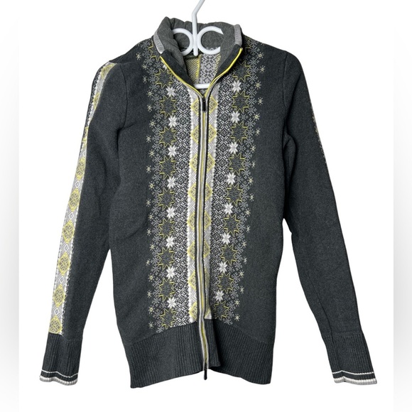 Eddie Bauer Sweaters - Eddie Bauer 100% Cotton Snowflake Pattern Dual Zipper Sweater